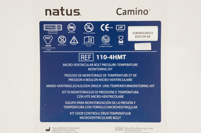 Natus 110-4HMT Camino Micro Ventricular Bolt Pressure-Temperature Monitoring Kit